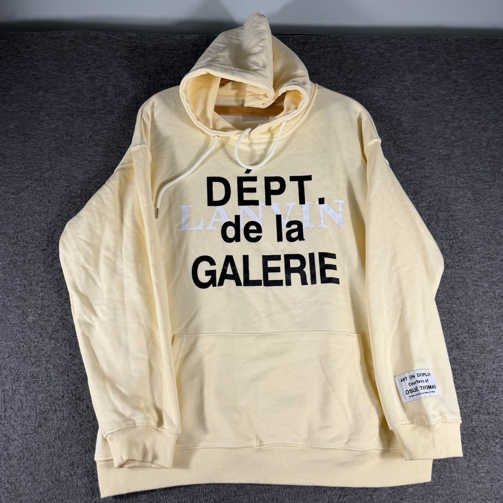 Gallery Dept. Logo Hoodie Butter Yellow Size S Front Back Graphic Josue Thomas